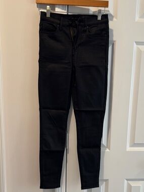 Black Shiny High Rise Skinny Jeans (Size 1/25)